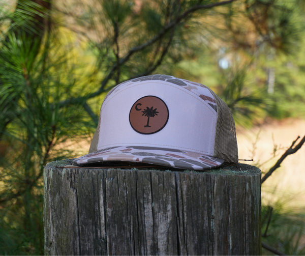 Camo Palmetto Leather Patch – 7 Panel