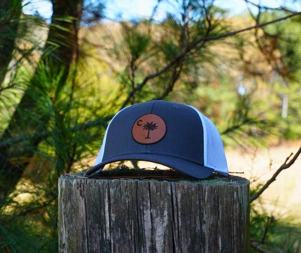 Charcoal Palmetto Leather Patch Hat